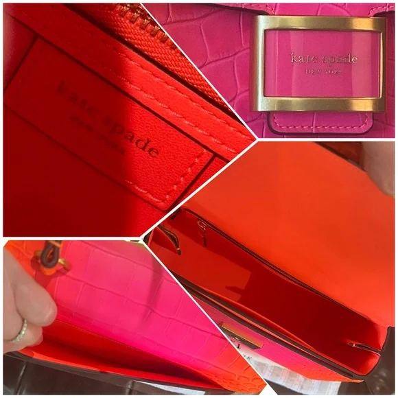 Kate Spade ♠️ New York Katy Ombré Croc Embossed Leather Medium Top Handle - Picture 9 of 16